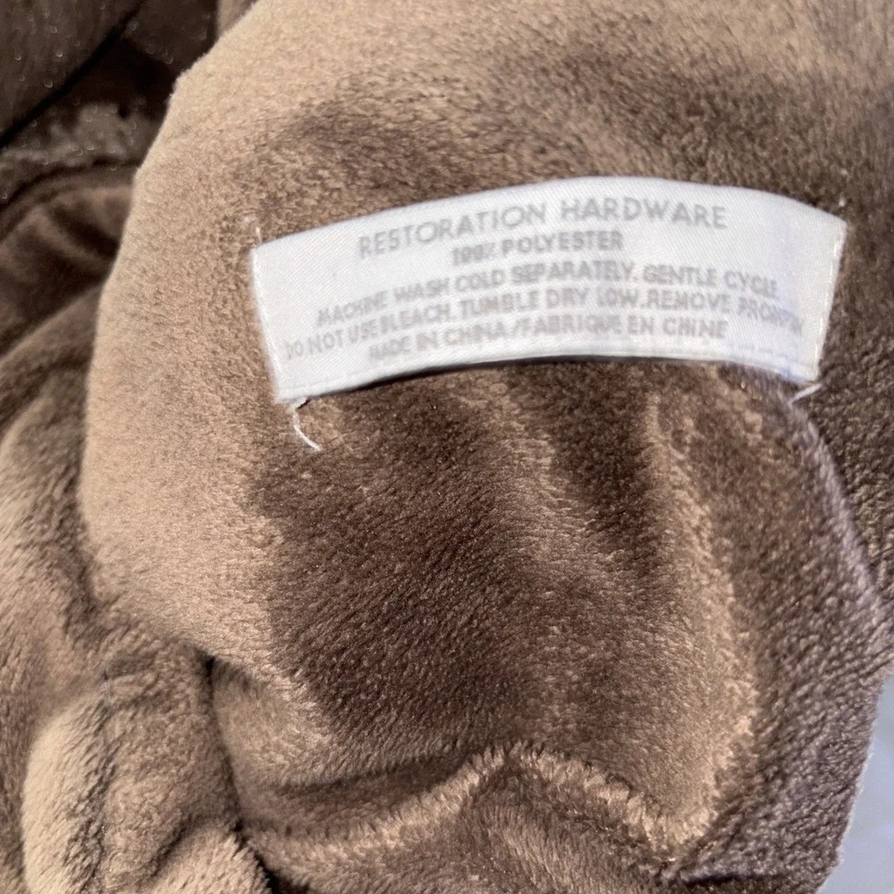 RH‎ Restoration Hardware Faux Fur Throw Blanket DEEP Brown Luxurious 50 X 62